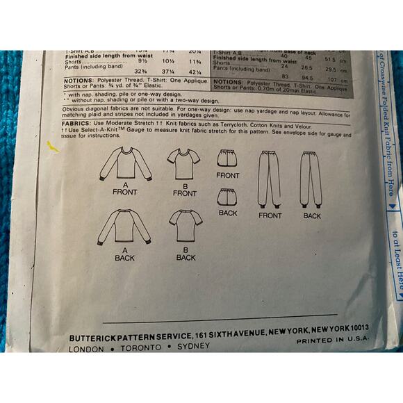 Butterick 3120 girls sweat suit pattern - Picture 6 of 6